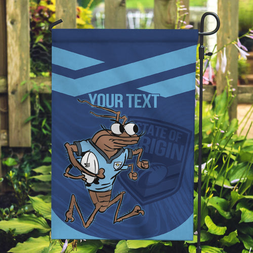 Custom New South Wales Rugby Garden Flag Blues Cockroach Origin Sporty