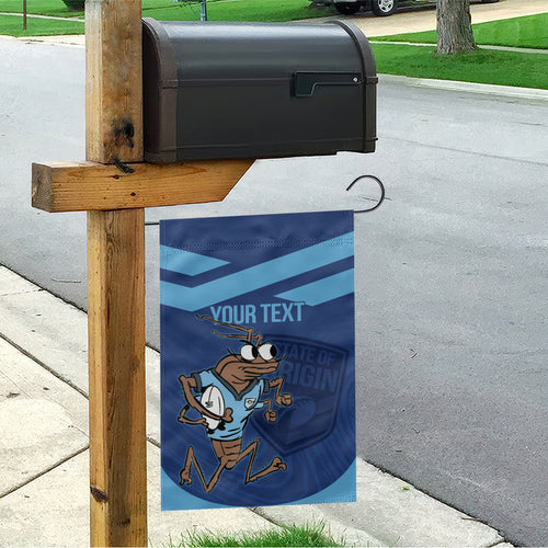 Custom New South Wales Rugby Garden Flag Blues Cockroach Origin Sporty