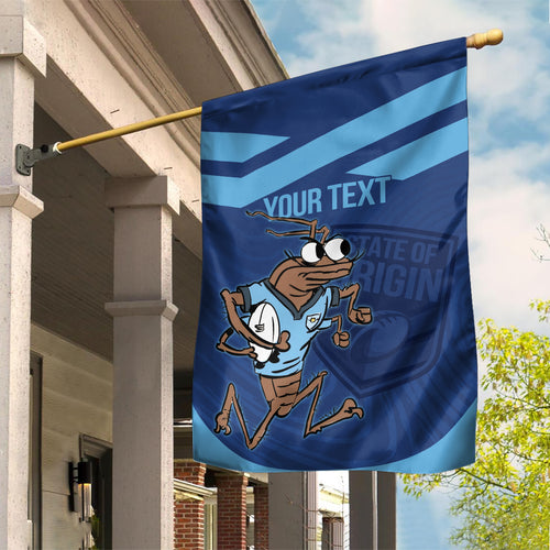 Custom New South Wales Rugby Garden Flag Blues Cockroach Origin Sporty