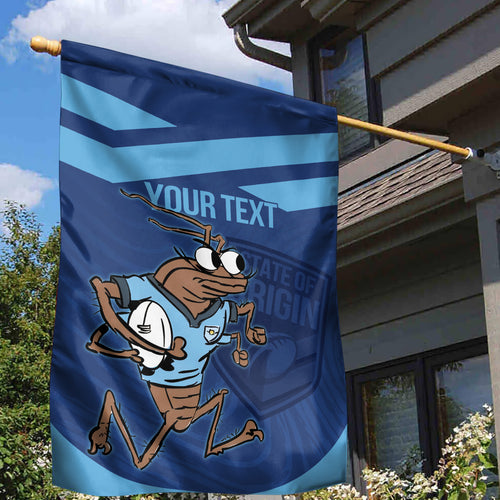 Custom New South Wales Rugby Garden Flag Blues Cockroach Origin Sporty
