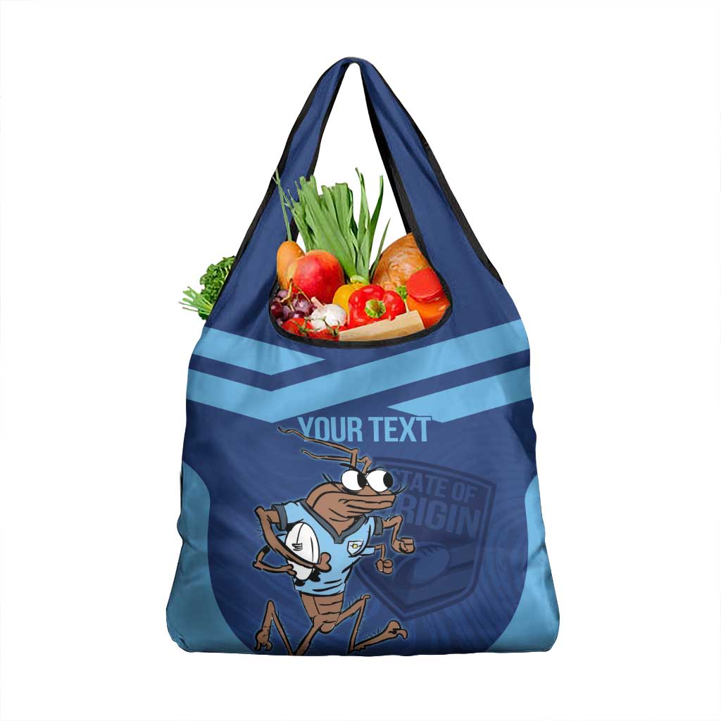 Custom New South Wales Rugby Grocery Bag Blues Cockroach Origin Sporty