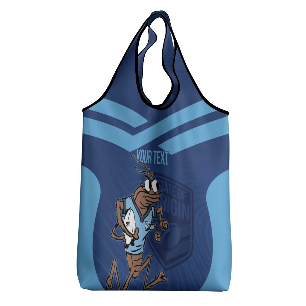 Custom New South Wales Rugby Grocery Bag Blues Cockroach Origin Sporty