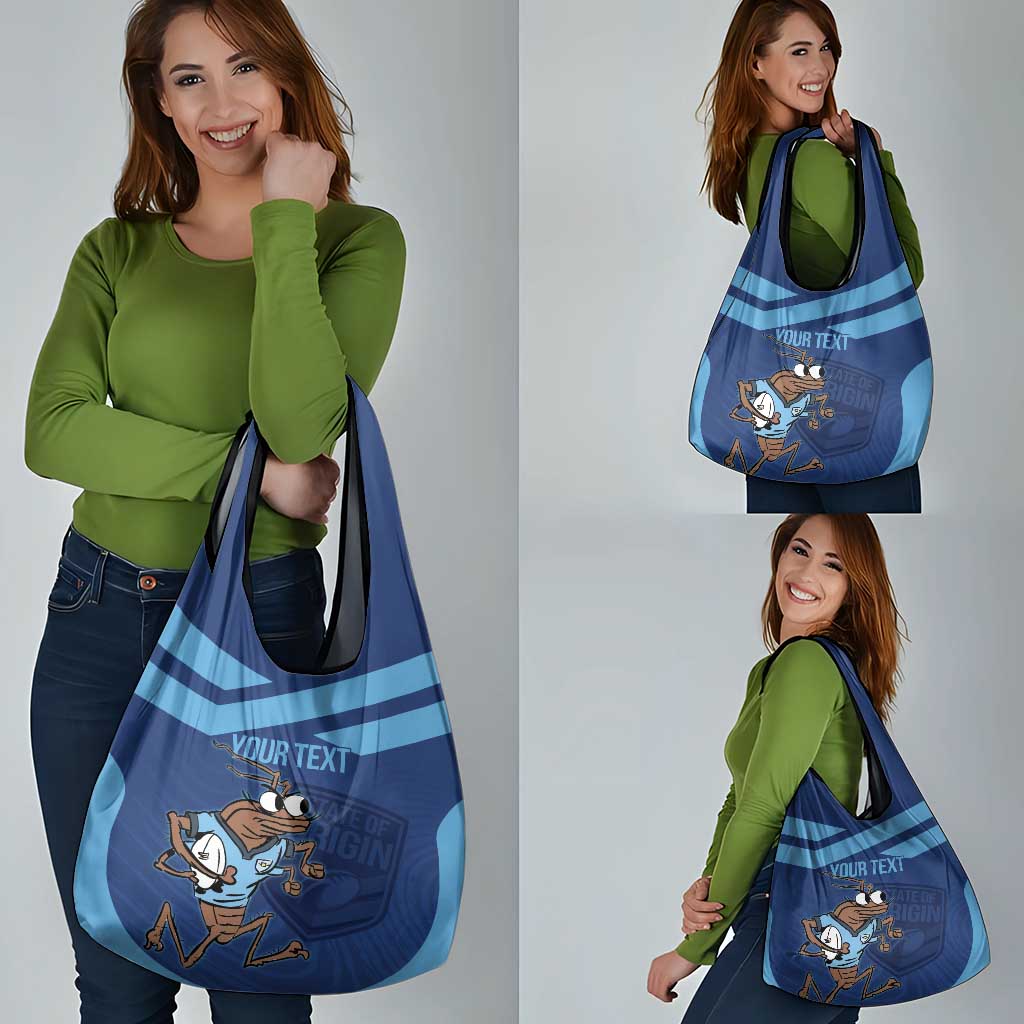 Custom New South Wales Rugby Grocery Bag Blues Cockroach Origin Sporty