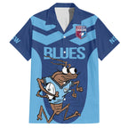Custom New South Wales Rugby Hawaiian Shirt Blues Cockroach Origin Sporty