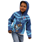 Custom New South Wales Rugby Kid Hoodie Blues Cockroach Origin Sporty