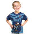 Custom New South Wales Rugby Kid T Shirt Blues Cockroach Origin Sporty