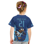 Custom New South Wales Rugby Kid T Shirt Blues Cockroach Origin Sporty