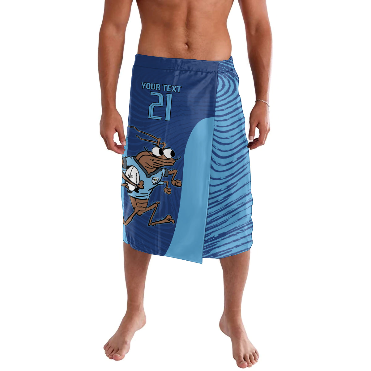 Custom New South Wales Rugby Lavalava Blues Cockroach Origin Sporty