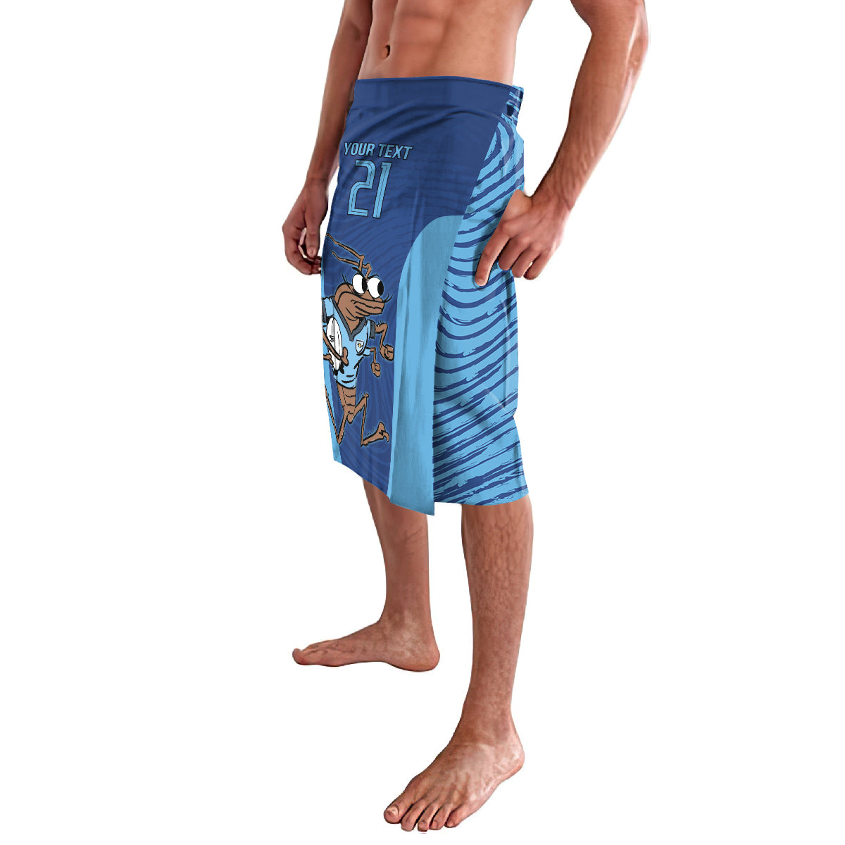 Custom New South Wales Rugby Lavalava Blues Cockroach Origin Sporty