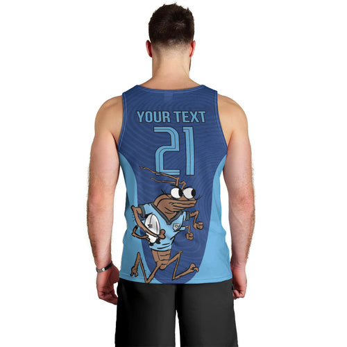 Custom New South Wales Rugby Men Tank Top Blues Cockroach Origin Sporty