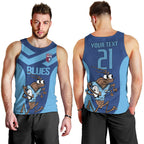 Custom New South Wales Rugby Men Tank Top Blues Cockroach Origin Sporty