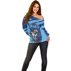 Custom New South Wales Rugby Off Shoulder Sweater Blues Cockroach Origin Sporty