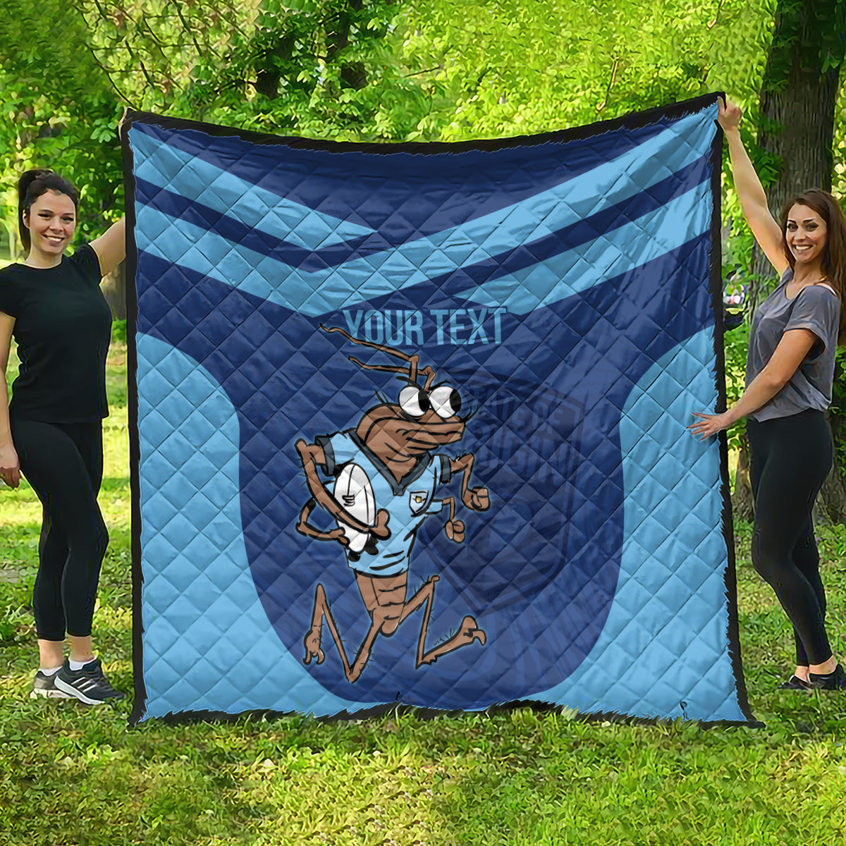 Custom New South Wales Rugby Quilt Blues Cockroach Origin Sporty