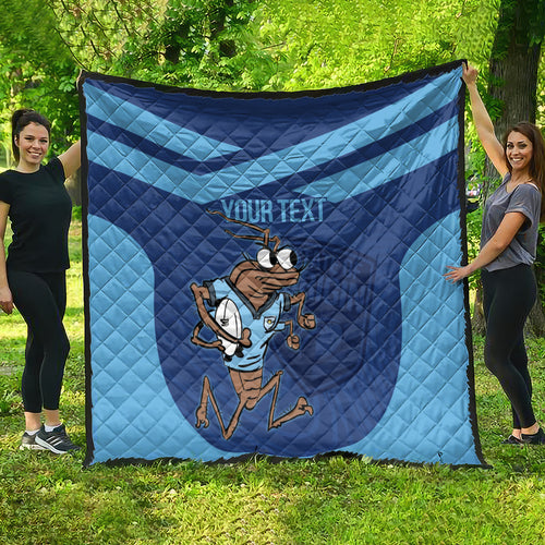 Custom New South Wales Rugby Quilt Blues Cockroach Origin Sporty