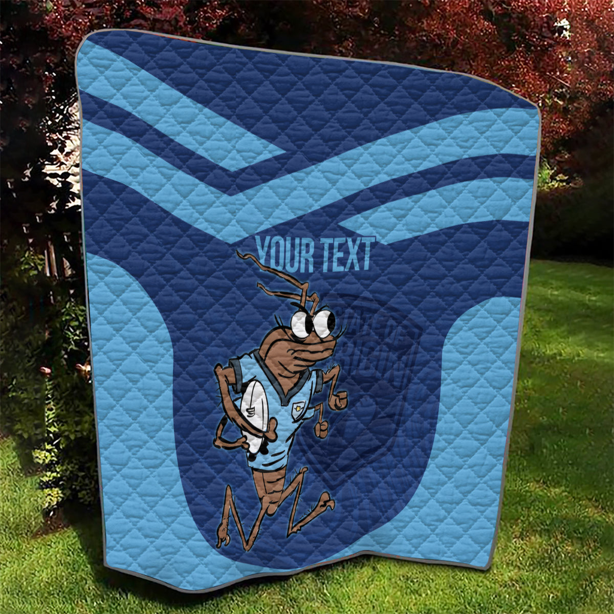 Custom New South Wales Rugby Quilt Blues Cockroach Origin Sporty