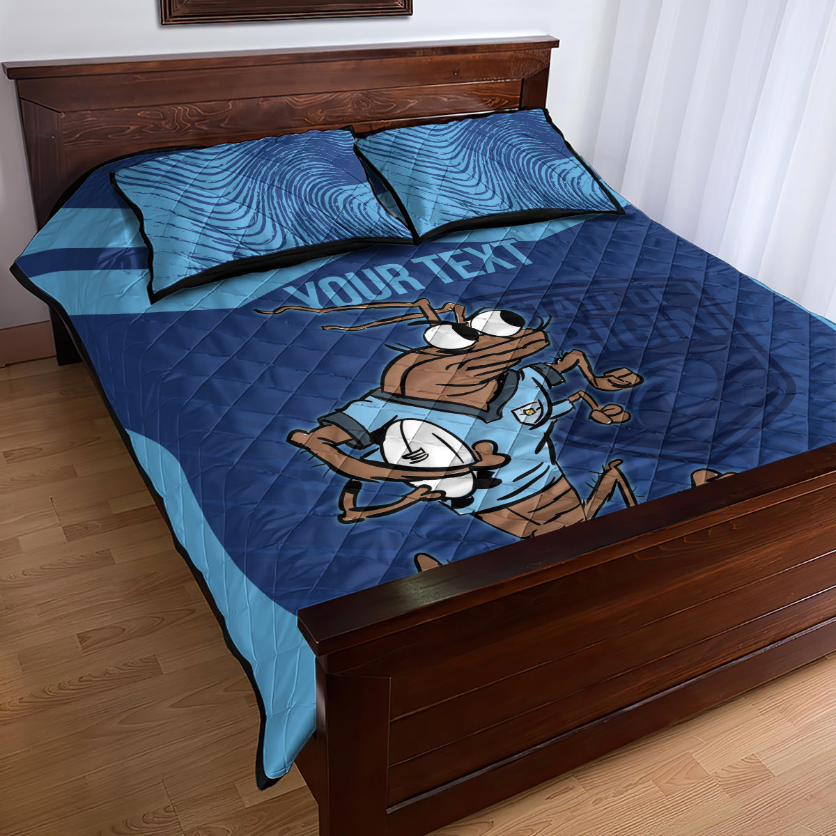Custom New South Wales Rugby Quilt Bed Set Blues Cockroach Origin Sporty