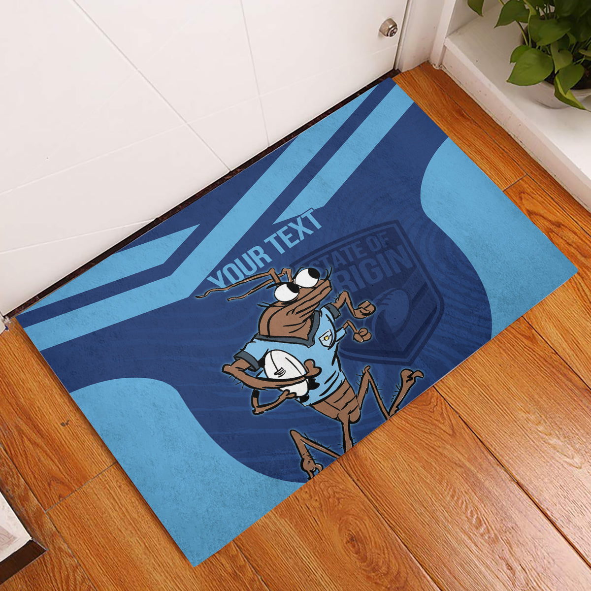 Custom New South Wales Rugby Rubber Doormat Blues Cockroach Origin Sporty