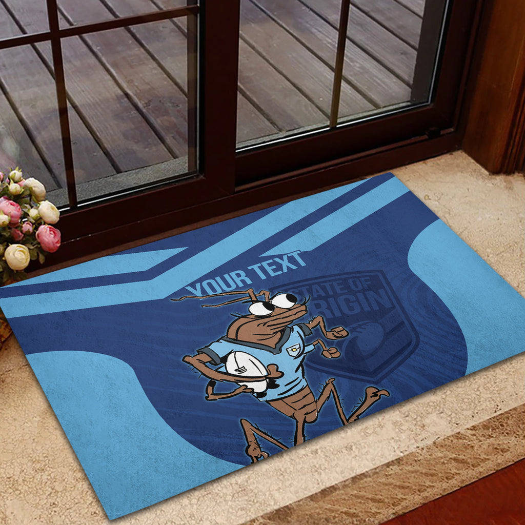 Custom New South Wales Rugby Rubber Doormat Blues Cockroach Origin Sporty