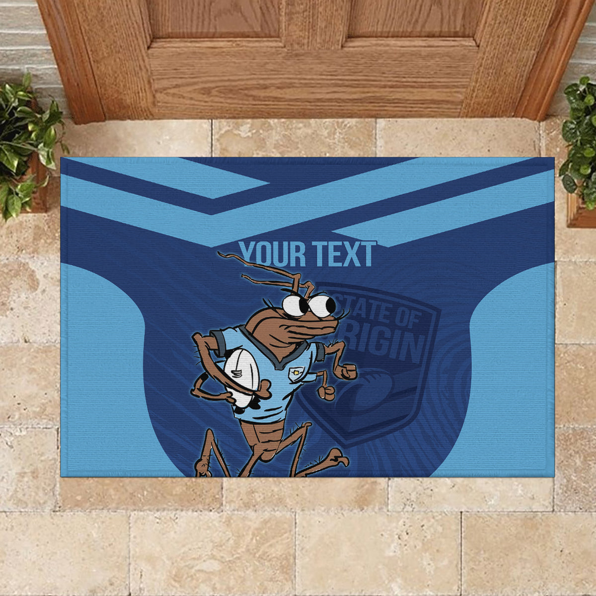 Custom New South Wales Rugby Rubber Doormat Blues Cockroach Origin Sporty