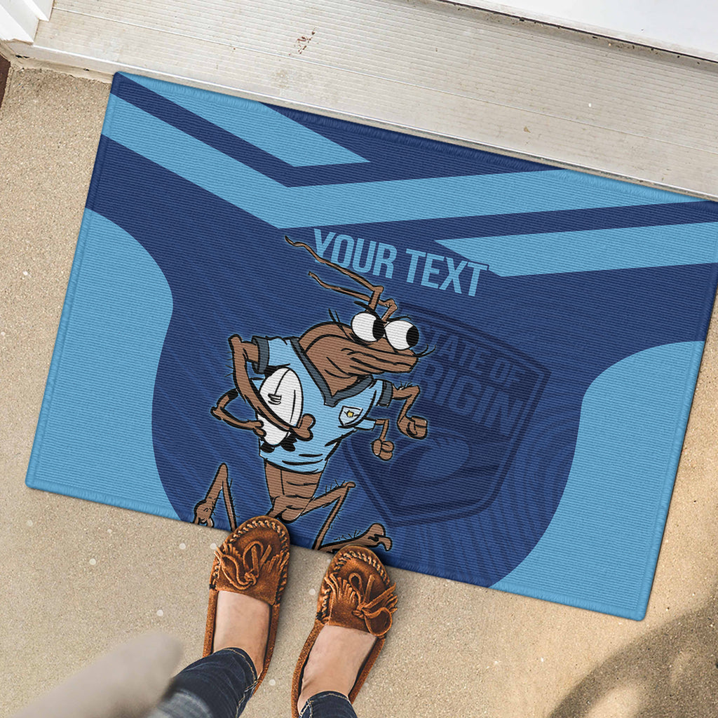 Custom New South Wales Rugby Rubber Doormat Blues Cockroach Origin Sporty