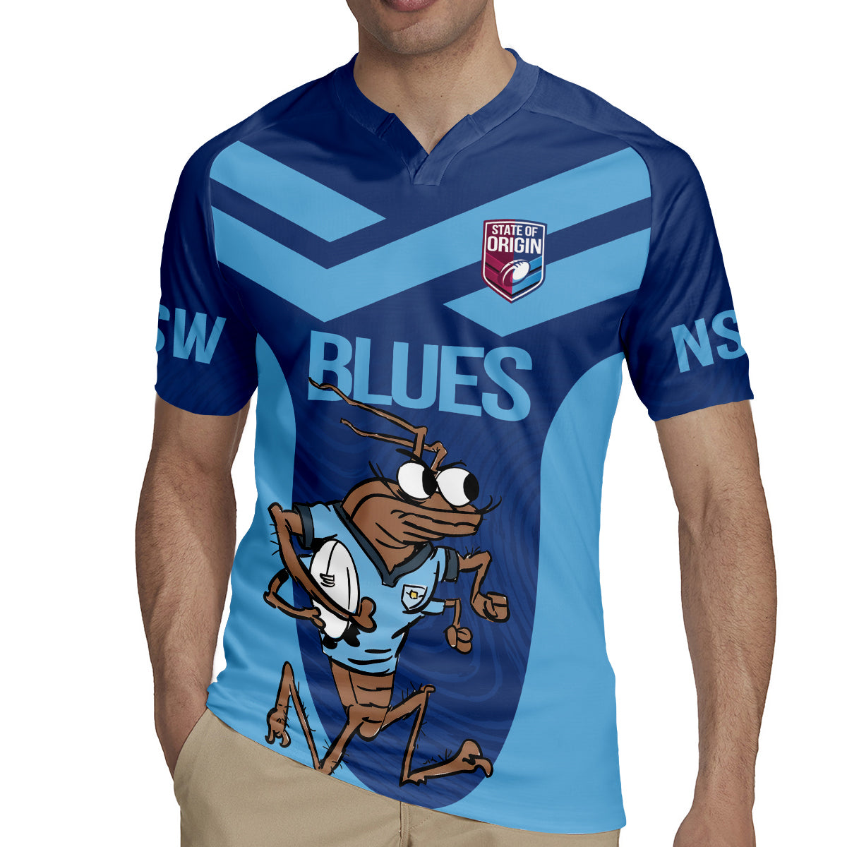 Custom New South Wales Rugby Rugby Jersey Blues Cockroach Origin Sporty