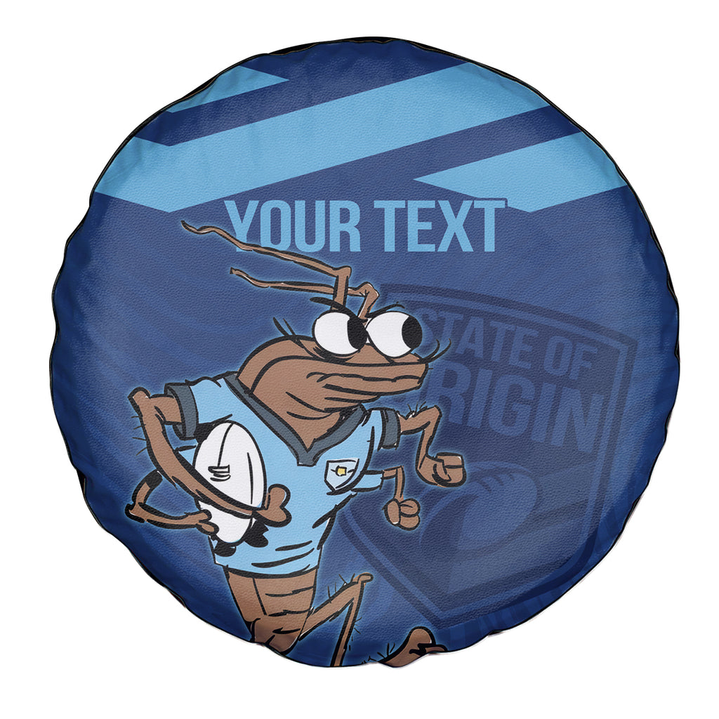 Custom New South Wales Rugby Spare Tire Cover Blues Cockroach Origin Sporty