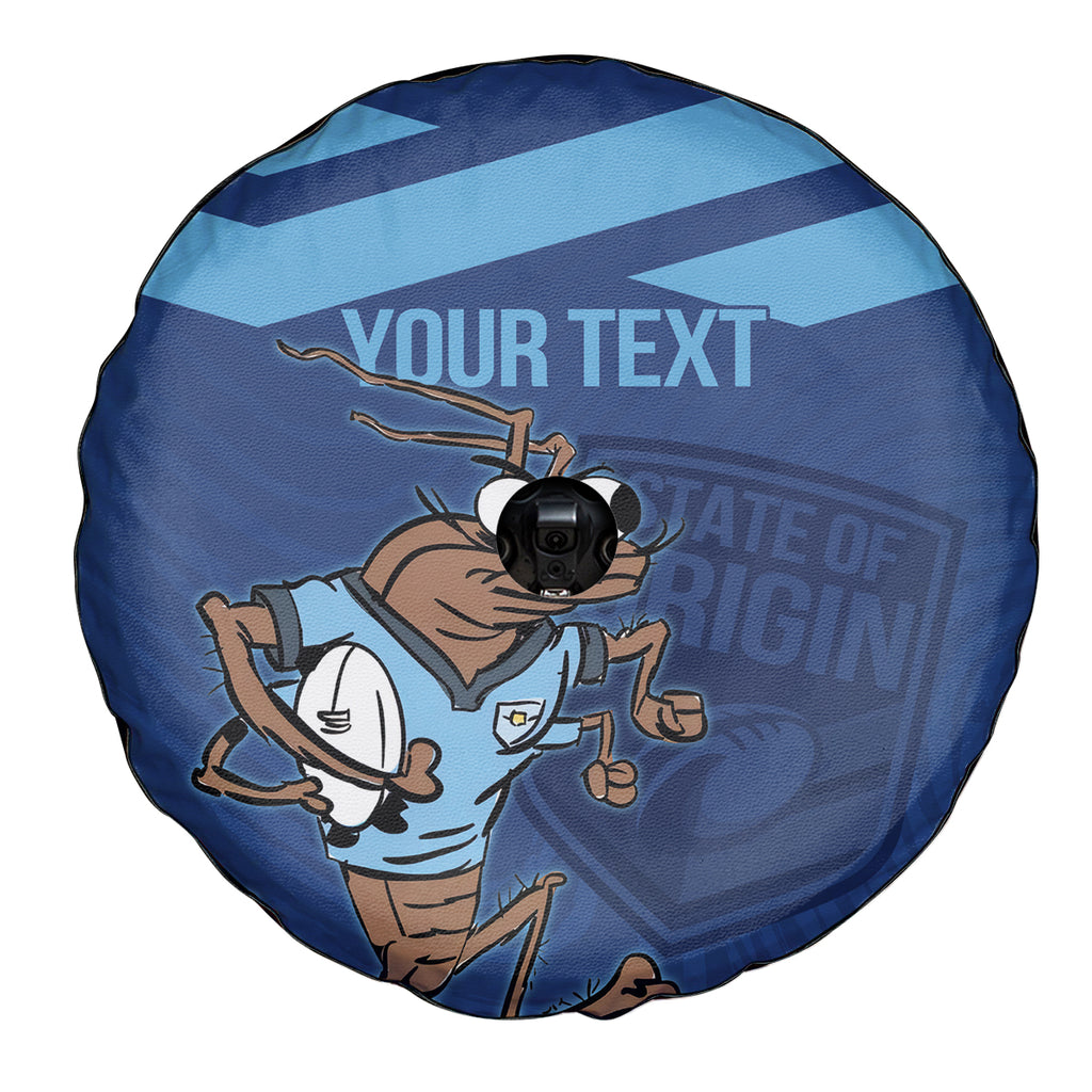 Custom New South Wales Rugby Spare Tire Cover Blues Cockroach Origin Sporty