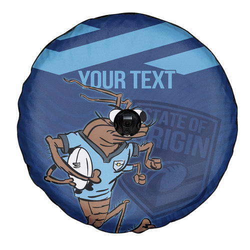 Custom New South Wales Rugby Spare Tire Cover Blues Cockroach Origin Sporty