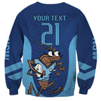 Custom New South Wales Rugby Sweatshirt Blues Cockroach Origin Sporty