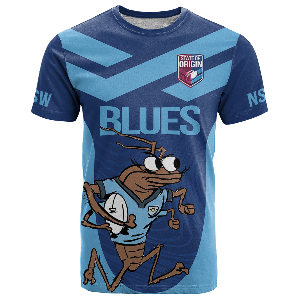 Custom New South Wales Rugby T Shirt Blues Cockroach Origin Sporty