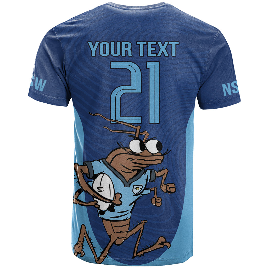 Custom New South Wales Rugby T Shirt Blues Cockroach Origin Sporty