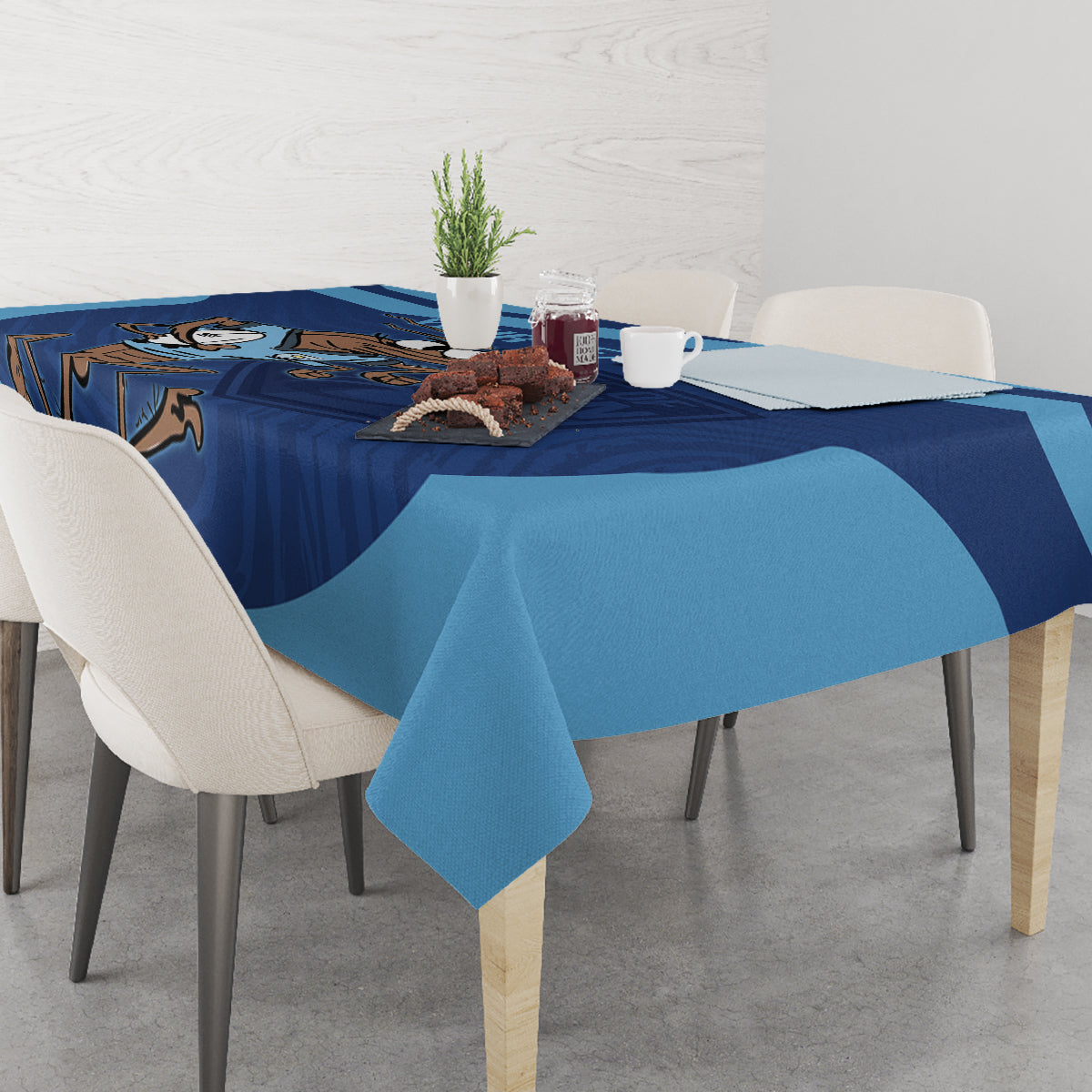 Custom New South Wales Rugby Tablecloth Blues Cockroach Origin Sporty