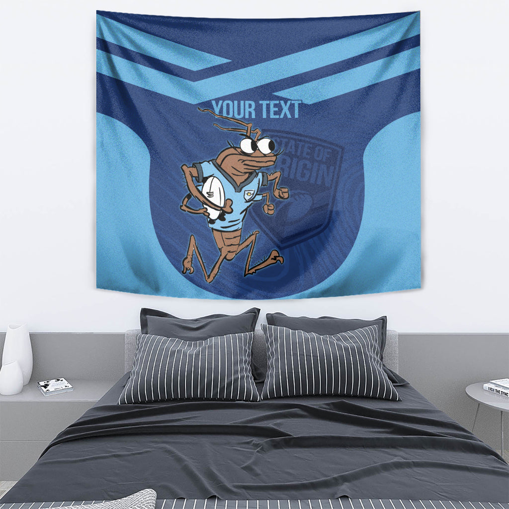 Custom New South Wales Rugby Tapestry Blues Cockroach Origin Sporty