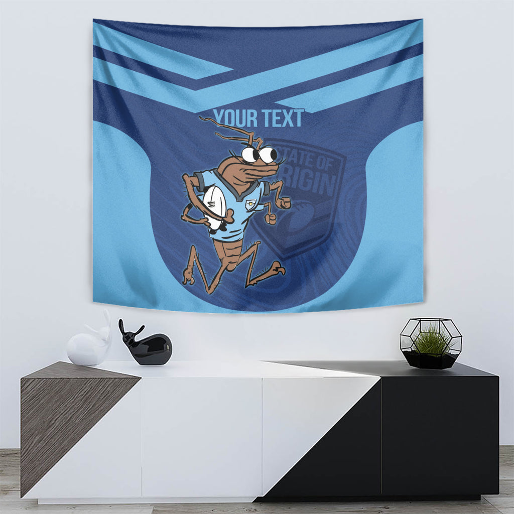 Custom New South Wales Rugby Tapestry Blues Cockroach Origin Sporty