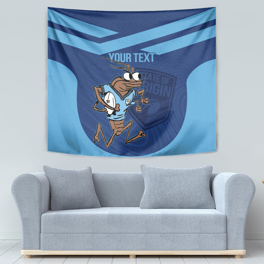 Custom New South Wales Rugby Tapestry Blues Cockroach Origin Sporty