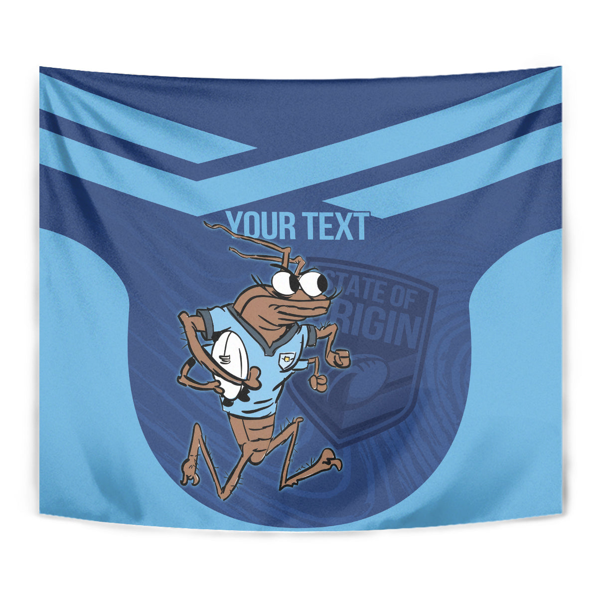 Custom New South Wales Rugby Tapestry Blues Cockroach Origin Sporty