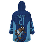 Custom New South Wales Rugby Wearable Blanket Hoodie Blues Cockroach Origin Sporty