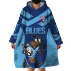 Custom New South Wales Rugby Wearable Blanket Hoodie Blues Cockroach Origin Sporty