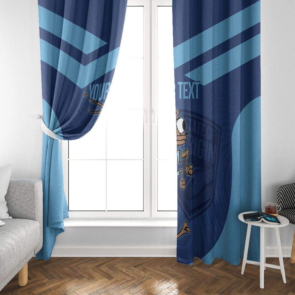 Custom New South Wales Rugby Window Curtain Blues Cockroach Origin Sporty