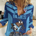 Custom New South Wales Rugby Women Casual Shirt Blues Cockroach Origin Sporty