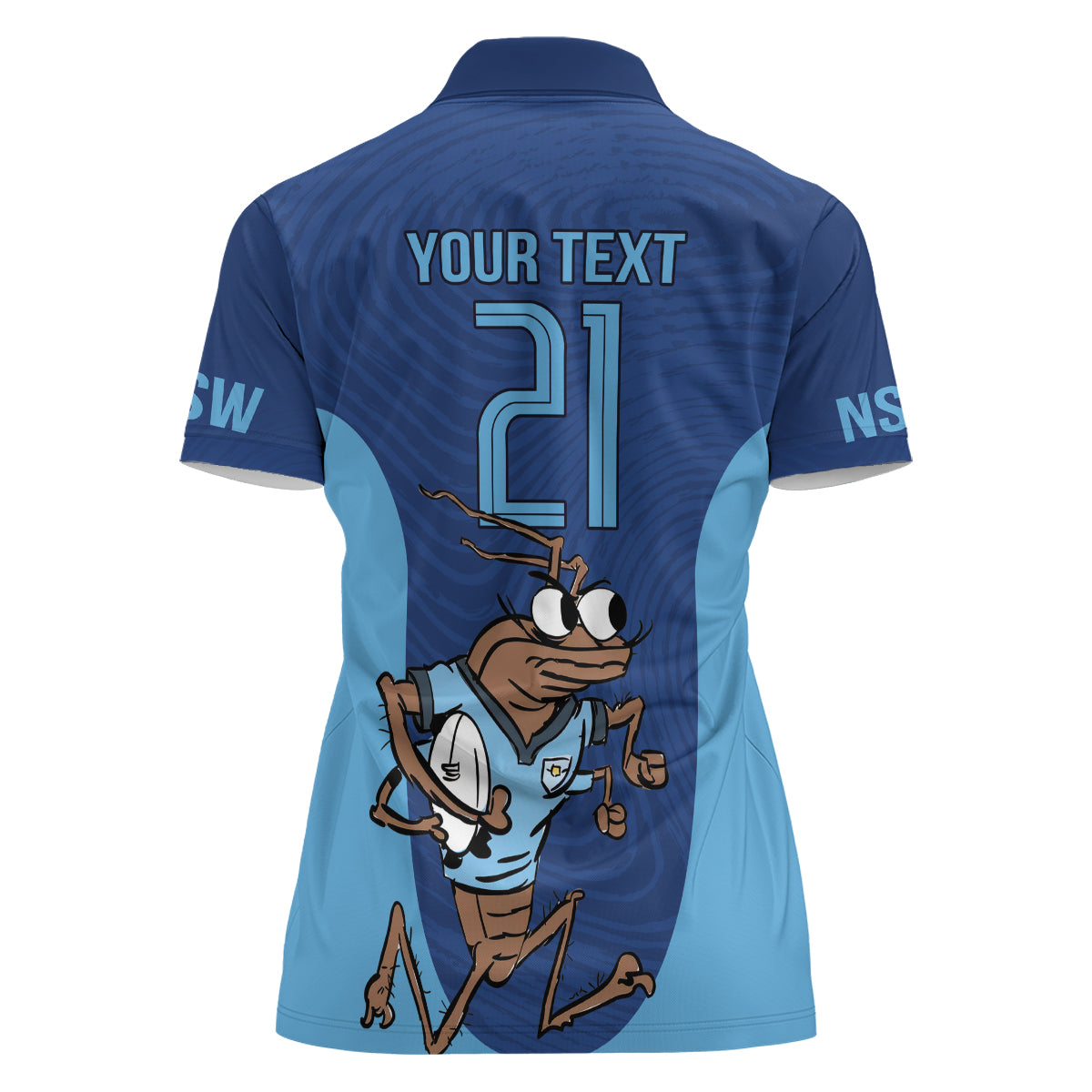 Custom New South Wales Rugby Women Polo Shirt Blues Cockroach Origin Sporty