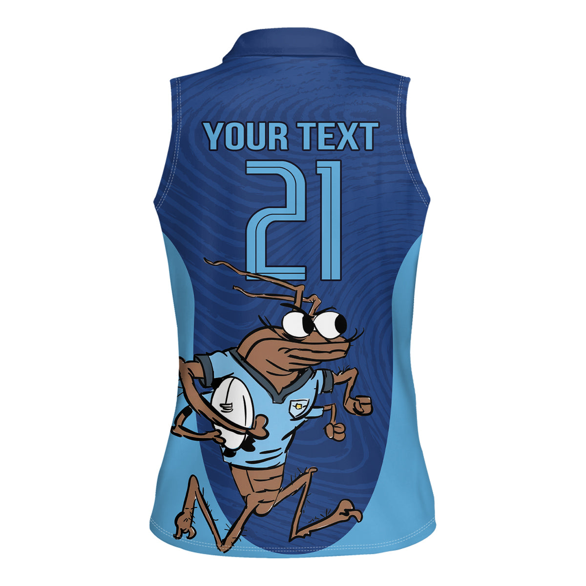 Custom New South Wales Rugby Women Sleeveless Polo Shirt Blues Cockroach Origin Sporty