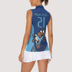 Custom New South Wales Rugby Women Sleeveless Polo Shirt Blues Cockroach Origin Sporty
