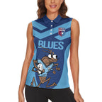 Custom New South Wales Rugby Women Sleeveless Polo Shirt Blues Cockroach Origin Sporty