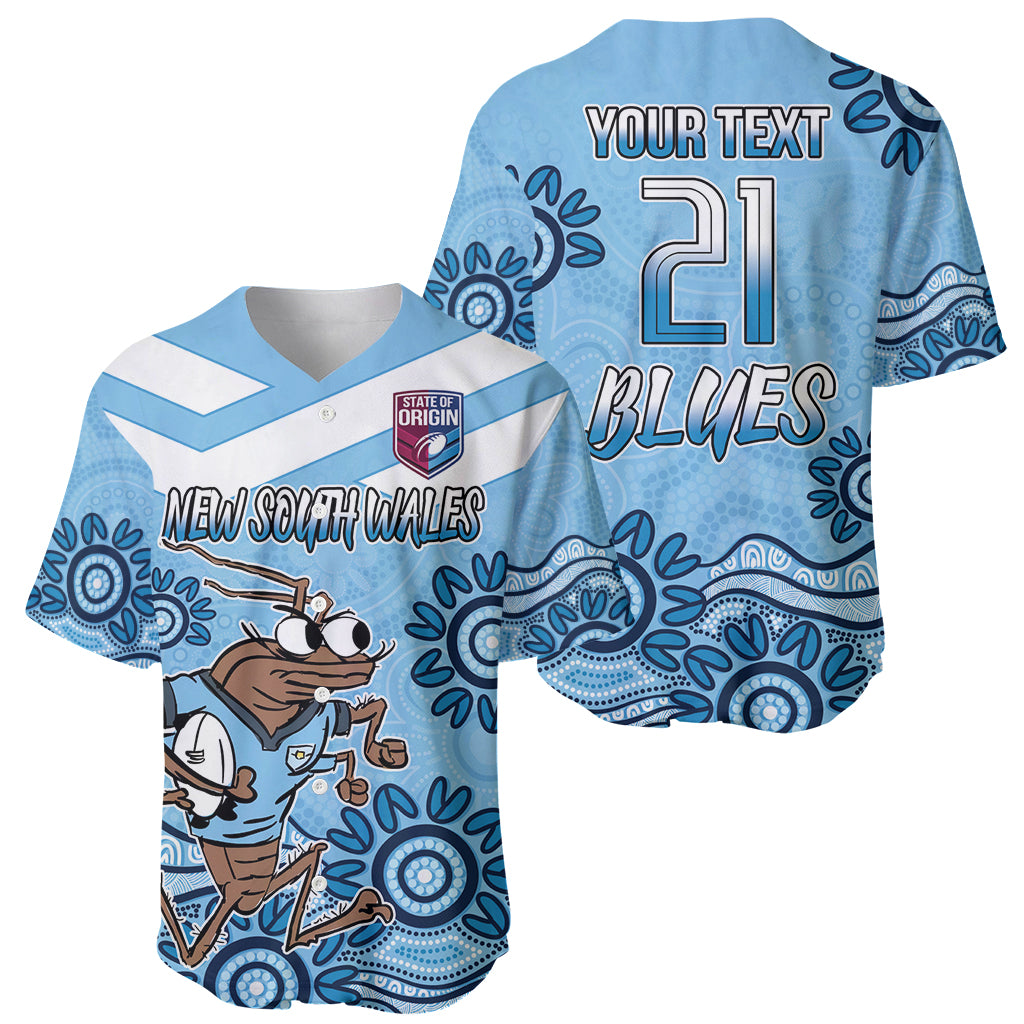Custom NSW Blues Cockroach Blooded Aboriginal Inspired Baseball Jersey