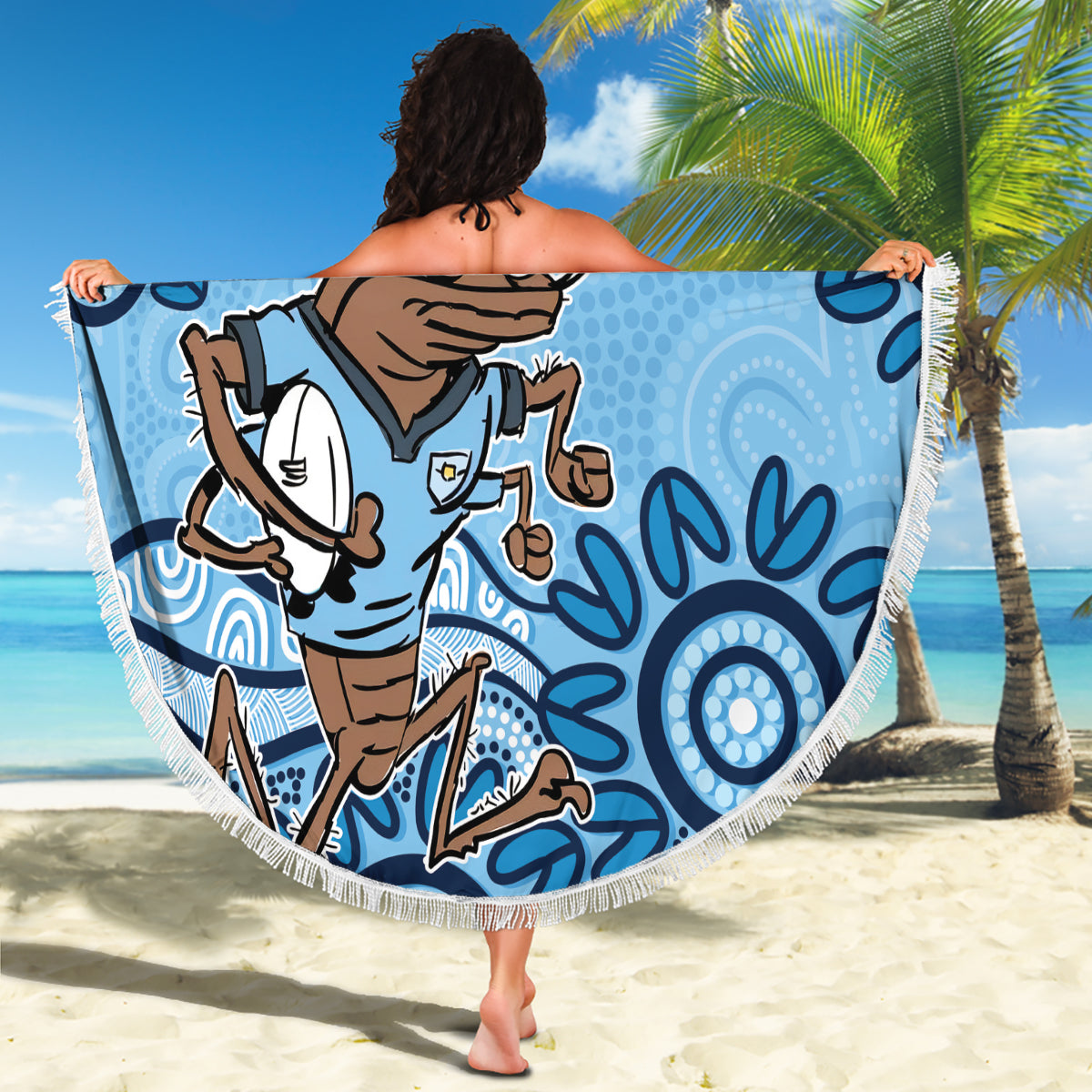 Custom NSW Blues Cockroach Blooded Aboriginal Inspired Beach Blanket
