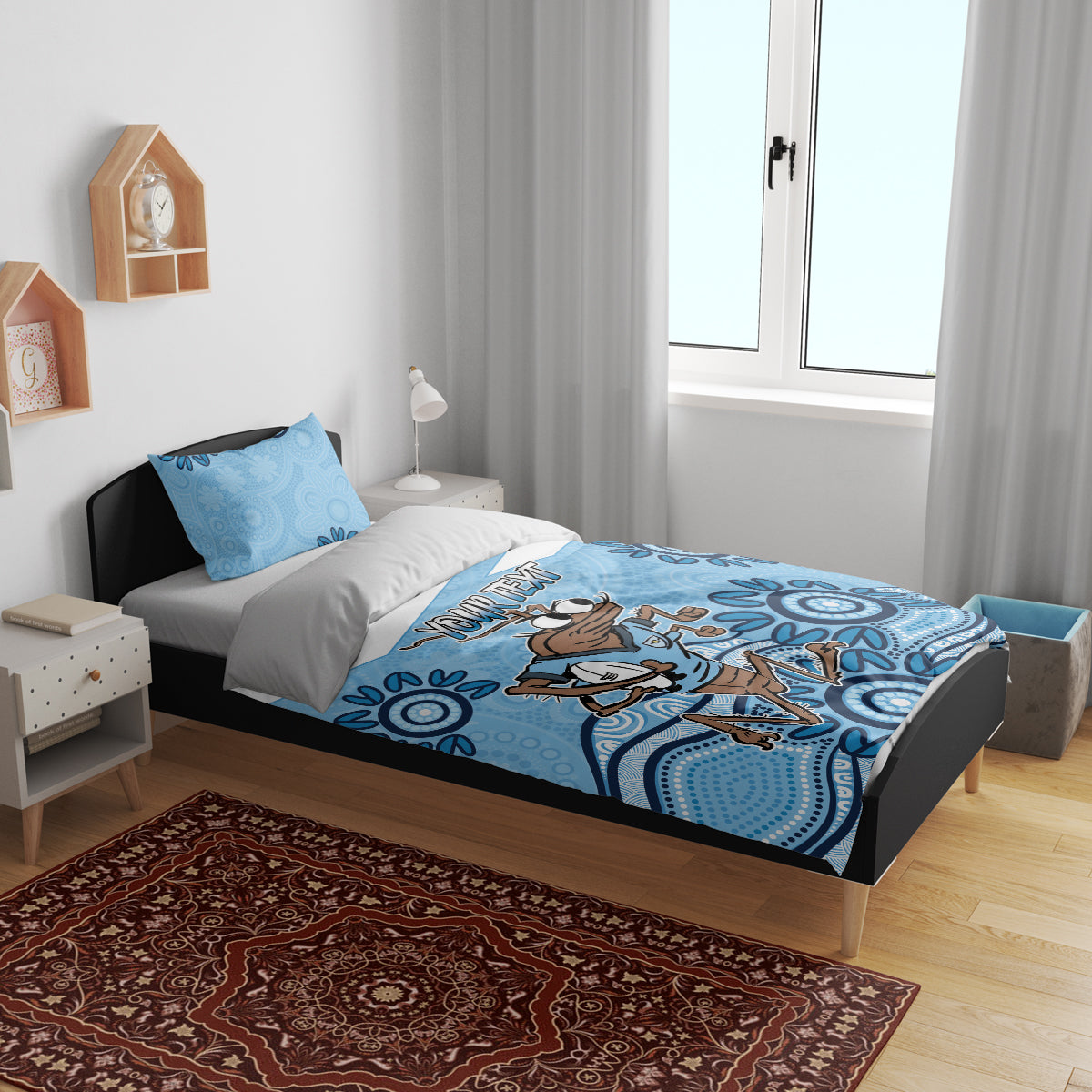 Custom NSW Blues Cockroach Blooded Aboriginal Inspired Bedding Set