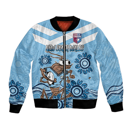 Custom NSW Blues Cockroach Blooded Aboriginal Inspired Bomber Jacket