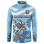 Custom NSW Blues Cockroach Blooded Aboriginal Inspired Button Sweatshirt