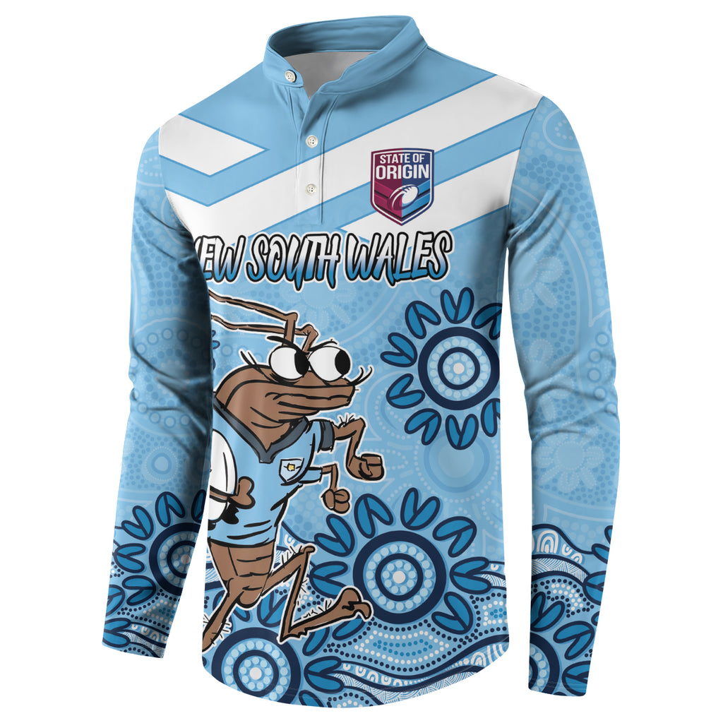 Custom NSW Blues Cockroach Blooded Aboriginal Inspired Button Sweatshirt